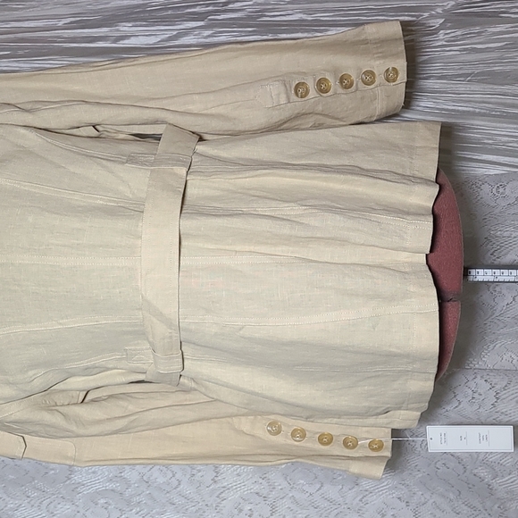 Vintage 70's Inspired 100% Linen Button Down Belted Tunic - Picture 10 of 10